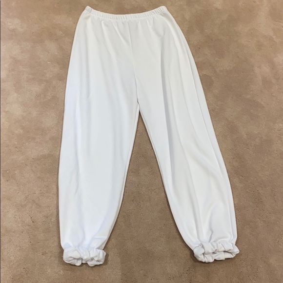White Basic Joggers - Picture 3 of 4
